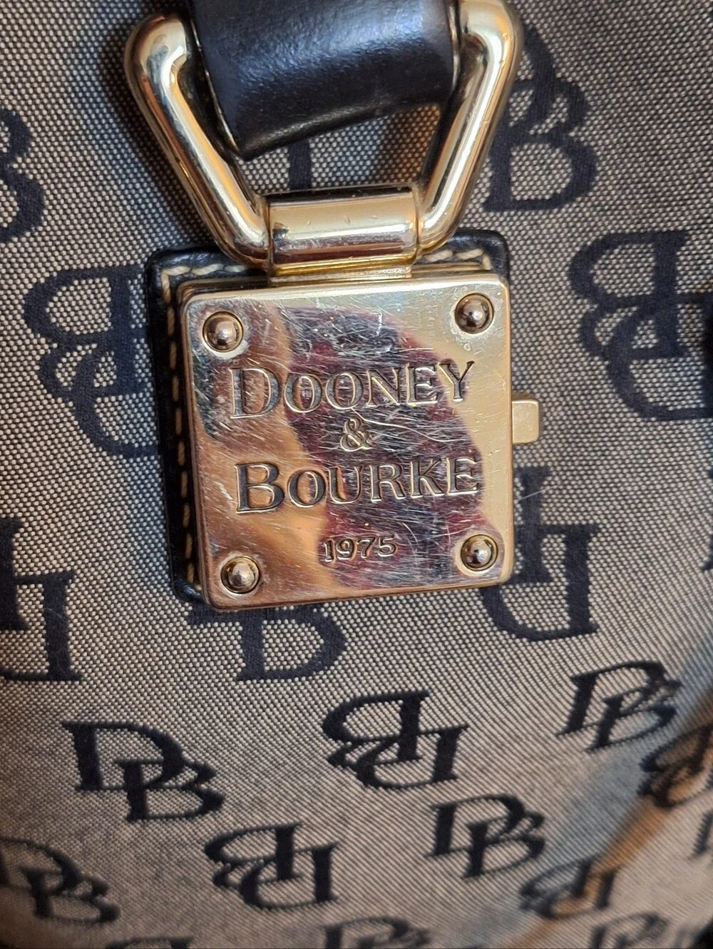 Dooney & Bourke Black Logo Canvas Bucket Tote Bag - Picture 8 of 17
